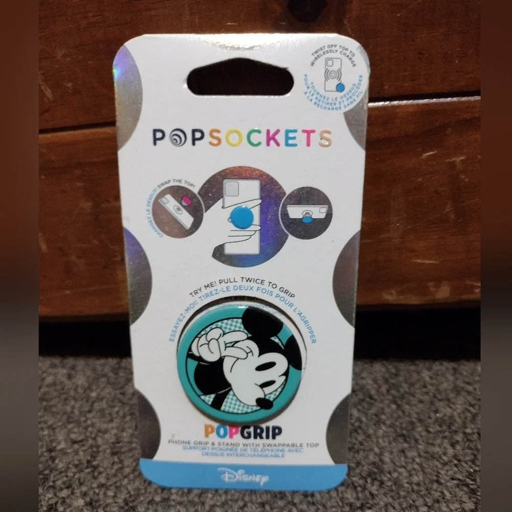 Disney Mickey Mouse PopSockets PopGrip - Black and Teal
